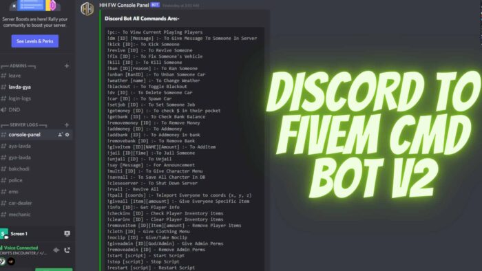 Control Your FiveM Server with Discord [Bot][Standalone]
