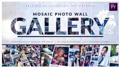 After Effect Mosaic Photo Gallery Logo Reveal