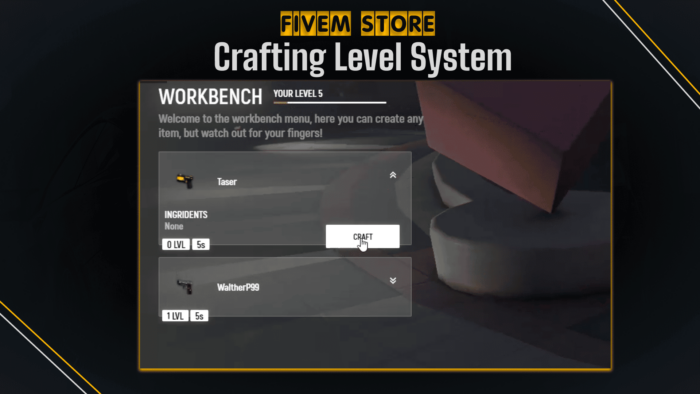 QBCore Crafting System V1 [Leveling][EXP]